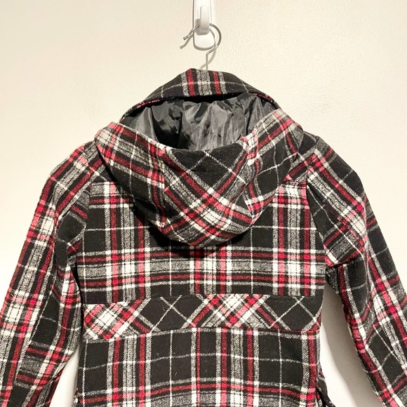 Rothschild Girls Hooded Tartan Plaid Pea Coat Double Breasted Jacket Size 6/6X - Picture 7 of 10